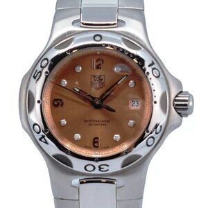 Vintage Ladies 28mm Tag Heuer Kirium Pink Copper Dial Swiss Watch! Ref: WL1319!